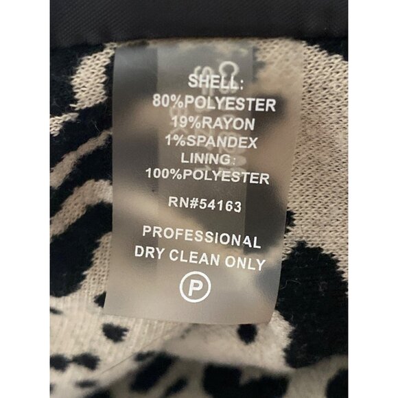 Calvin Klein Leopard Print Ruffle Cardigan, Open Front Black Brown Women's Sz 8 - Picture 9 of 9